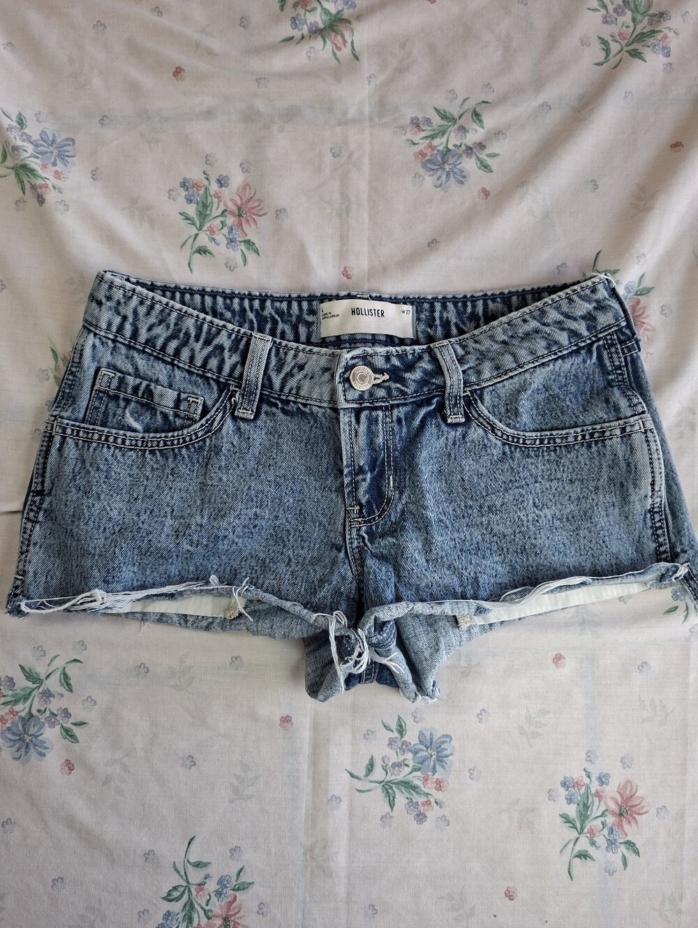 Hollister Low-Rise Denim Shortie Shorts